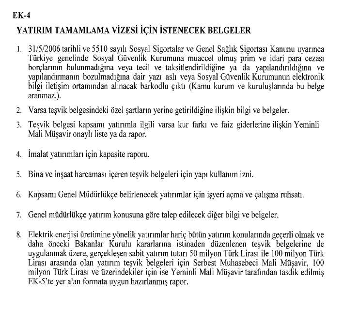 Yatırımlarda Devlet Yardımları Tebliği 2025/1 Kapsamında Tamamlama Vizesi Süreci ve Gerekli Belgeler