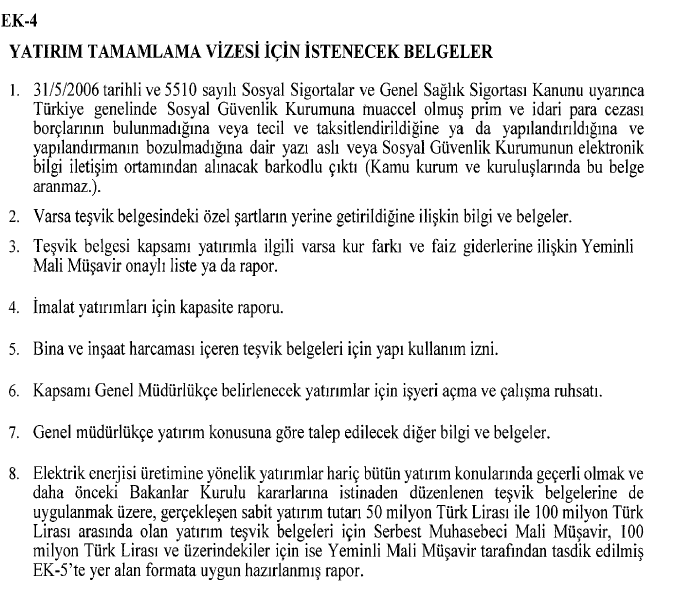 Yatırımlarda Devlet Yardımları Tebliği 2025/1 Kapsamında Tamamlama Vizesi Süreci ve Gerekli Belgeler